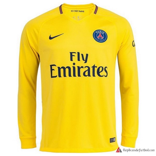 Camiseta Paris Saint Germain Segunda equipación ML 2017-2018 Amarillo